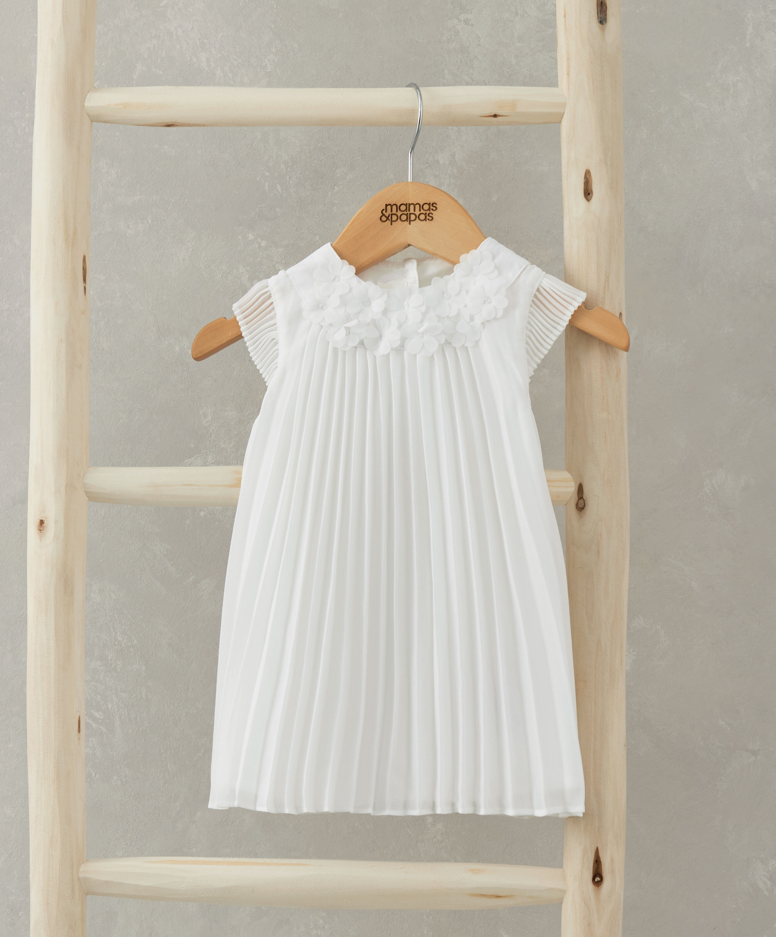 Pleated Dress - 4 Piece Gift Set with Soft Toy Pink Bunny and Chenille Blanket image number 3